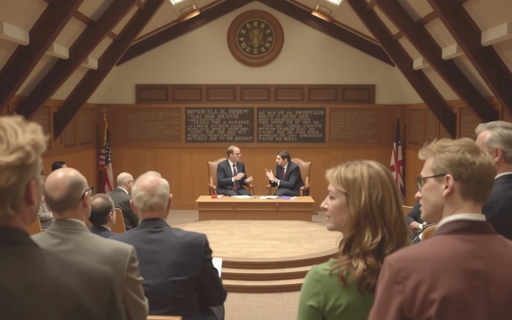 Rappresentazione astratta di un dibattito parlamentare