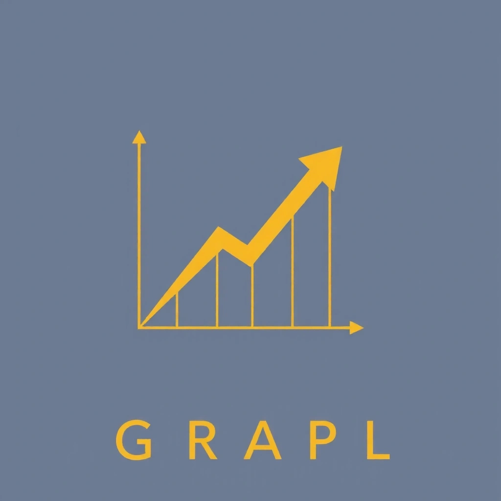 Simbolo astratto di un grafico in crescita con elementi geometrici